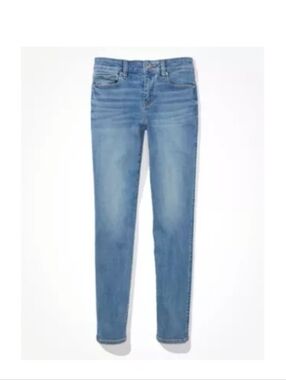 American Eagle Jeans Skinny Next Level Stretch Med Wash Blue 14 Short